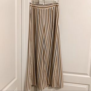 Striped Wide Legged Pants with Slits, Size L